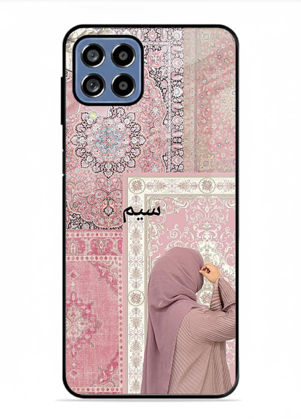 Hijab portrait artwork printed on tempered glass Samsung M33 5G back cover