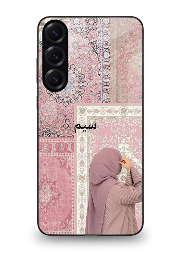 Hijab portrait artwork printed on tempered glass Samsung A54 5G back cover