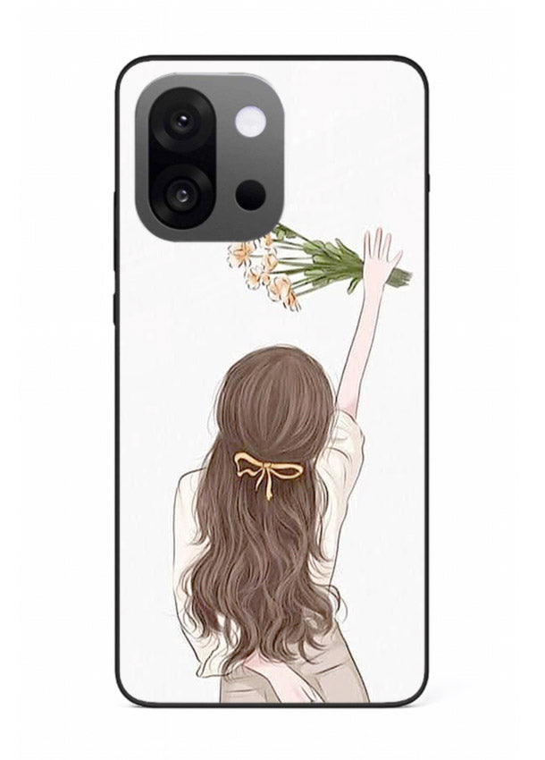 Minimal sketch quote printed on OnePlus 13s glass back cover with calm tones.