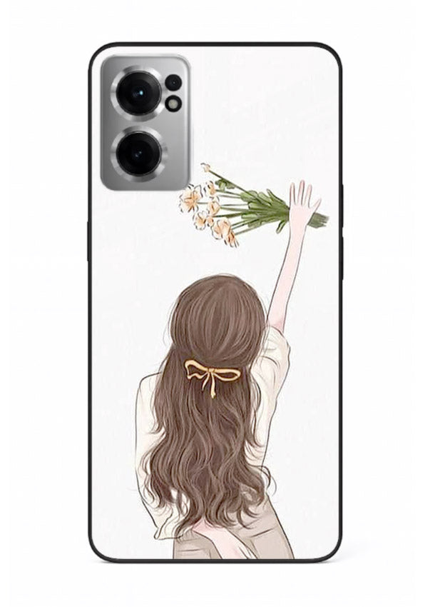 Minimal sketch quote printed on OnePlus Nord CE2 5G glass back cover with calm tones.