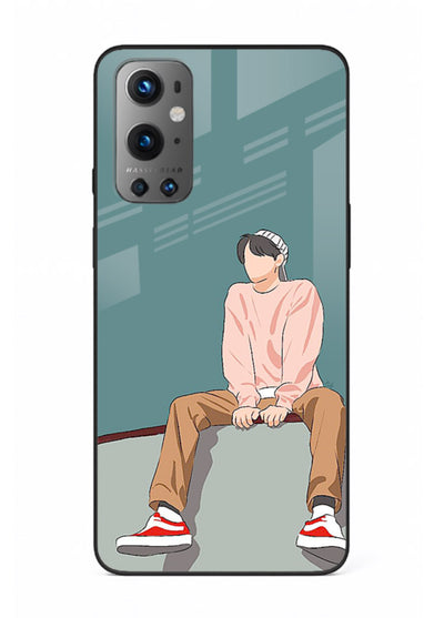 Hoodie Boy Sitting aesthetic artwork OnePlus 9 glass back cover