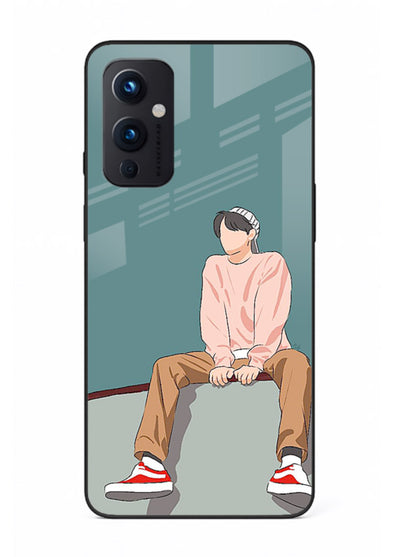 Hoodie Boy Sitting aesthetic artwork OnePlus 9 Pro glass back cover