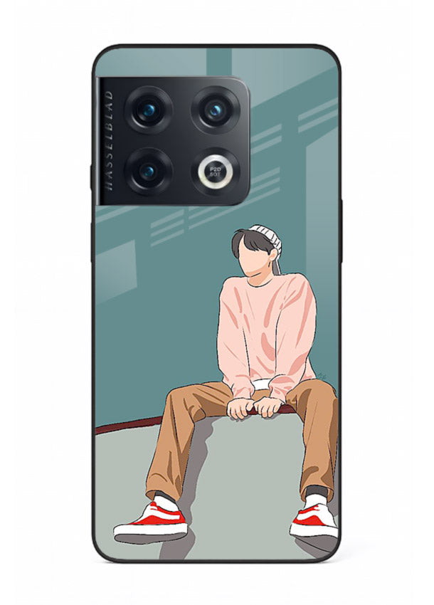 Hoodie Boy Sitting aesthetic artwork OnePlus 10 Pro glass back cover
