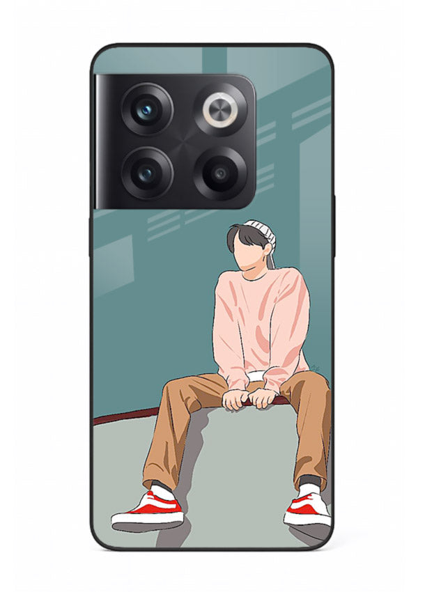 Hoodie Boy Sitting aesthetic artwork OnePlus 10T glass back cover