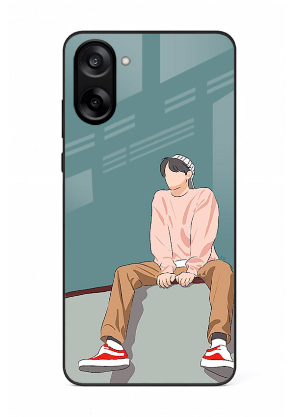 Hoodie Boy Sitting aesthetic artwork OnePlus Nord CE5 glass back cover
