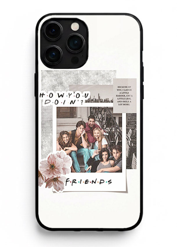 Sitcom collage artwork printed on premium tempered glass iPhone 16 Pro Max back cover