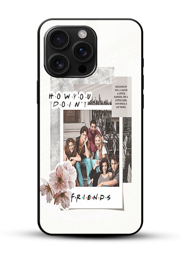 Sitcom collage artwork printed on premium tempered glass mobile back cover - 1
