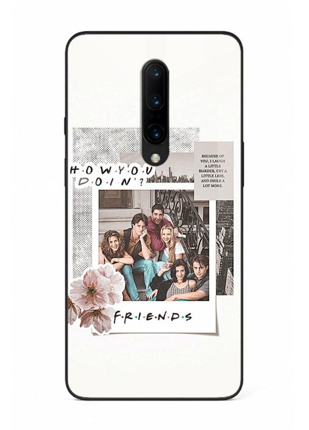 Sitcom collage artwork printed on premium tempered glass OnePlus 8 back cover