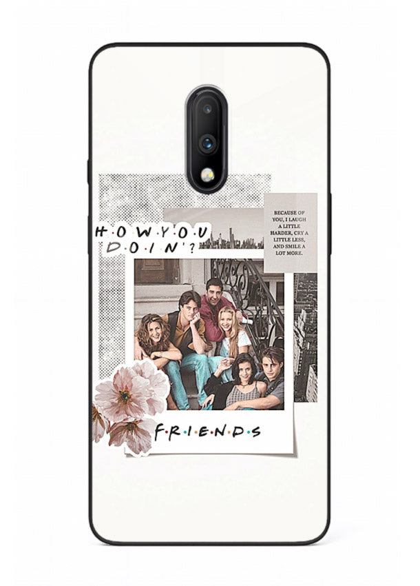 Sitcom collage artwork printed on premium tempered glass OnePlus 7 back cover