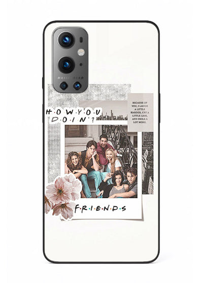 Sitcom collage artwork printed on premium tempered glass OnePlus 9 back cover
