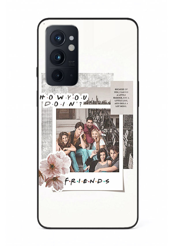 Sitcom collage artwork printed on premium tempered glass OnePlus 9RT back cover