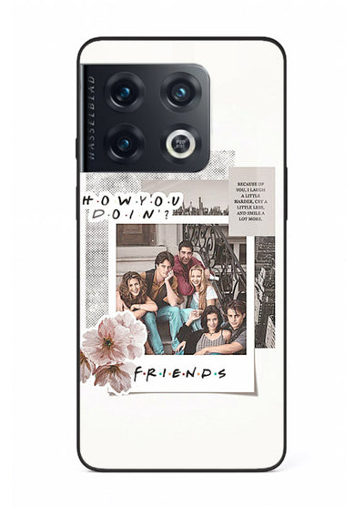 Sitcom collage artwork printed on premium tempered glass OnePlus 10 Pro back cover