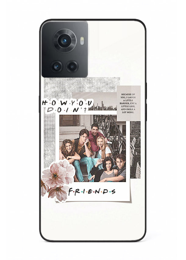 Sitcom collage artwork printed on premium tempered glass OnePlus 10R back cover