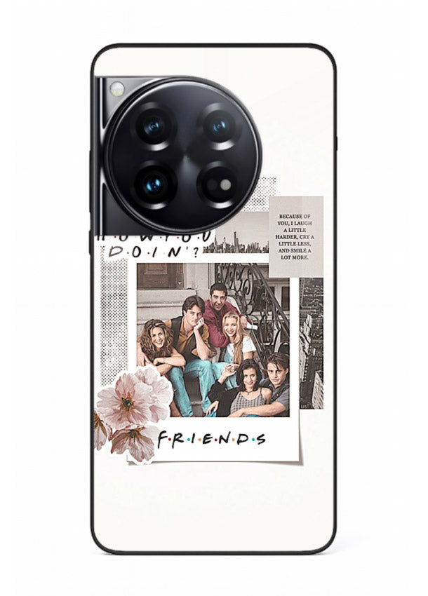 Sitcom collage artwork printed on premium tempered glass OnePlus 12 back cover