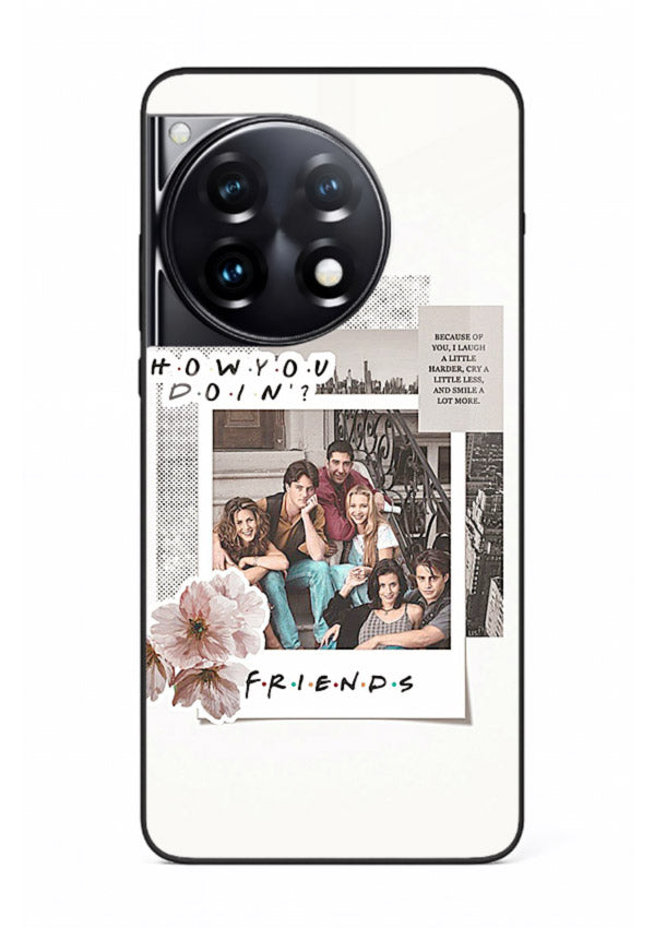 Sitcom collage artwork printed on premium tempered glass OnePlus 12R back cover