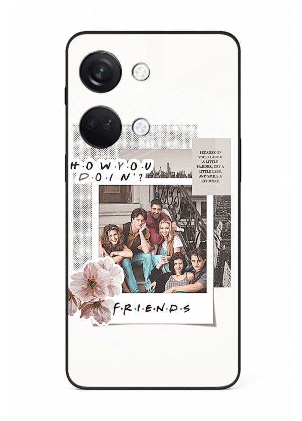 Sitcom collage artwork printed on premium tempered glass OnePlus Nord 3 back cover