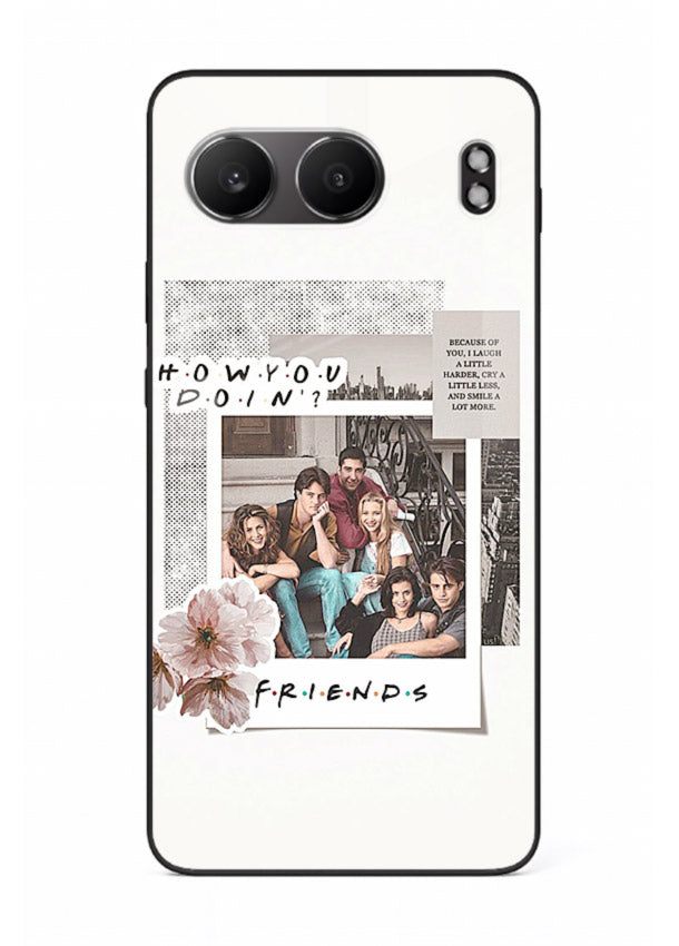Sitcom collage artwork printed on premium tempered glass OnePlus Nord 4 back cover