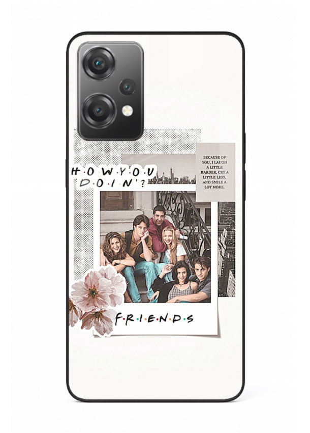 Sitcom collage artwork printed on premium tempered glass OnePlus Nord CE2 Lite 5G back cover