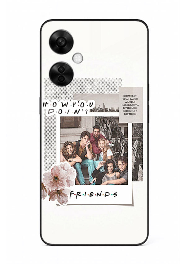 Sitcom collage artwork printed on premium tempered glass OnePlus Nord CE3 Lite back cover