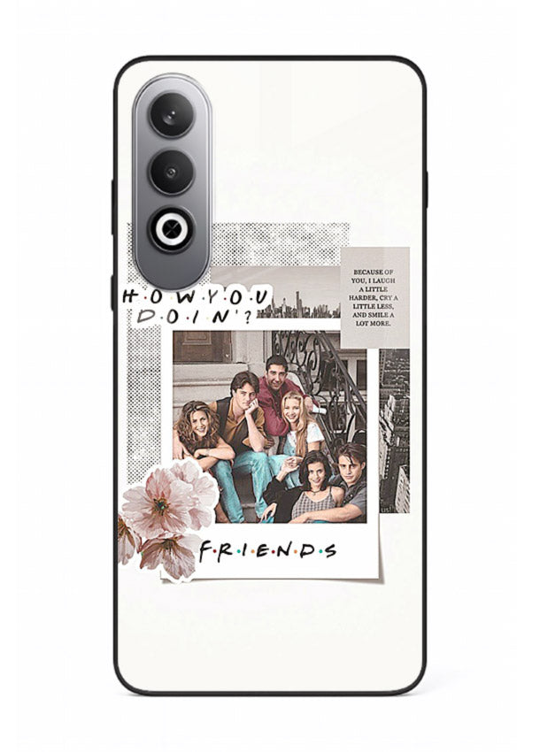 Sitcom collage artwork printed on premium tempered glass OnePlus Nord CE4 back cover