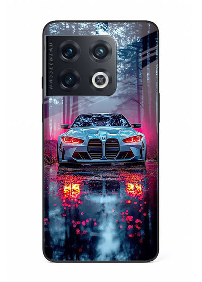 Racing drift car design on premium tempered glass OnePlus 10 Pro back cover