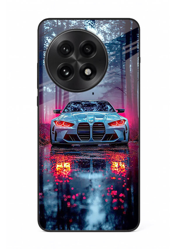 Racing drift car design on premium tempered glass OnePlus 13 back cover