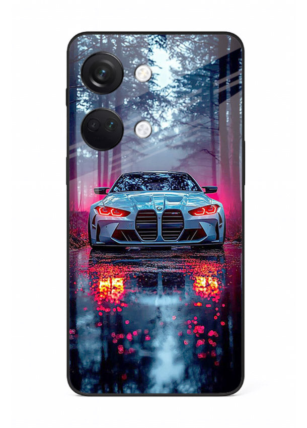 Racing drift car design on premium tempered glass OnePlus Nord 3 back cover