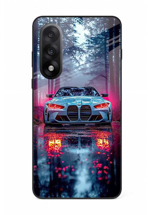 Racing drift car design on premium tempered glass OnePlus Nord 5 back cover