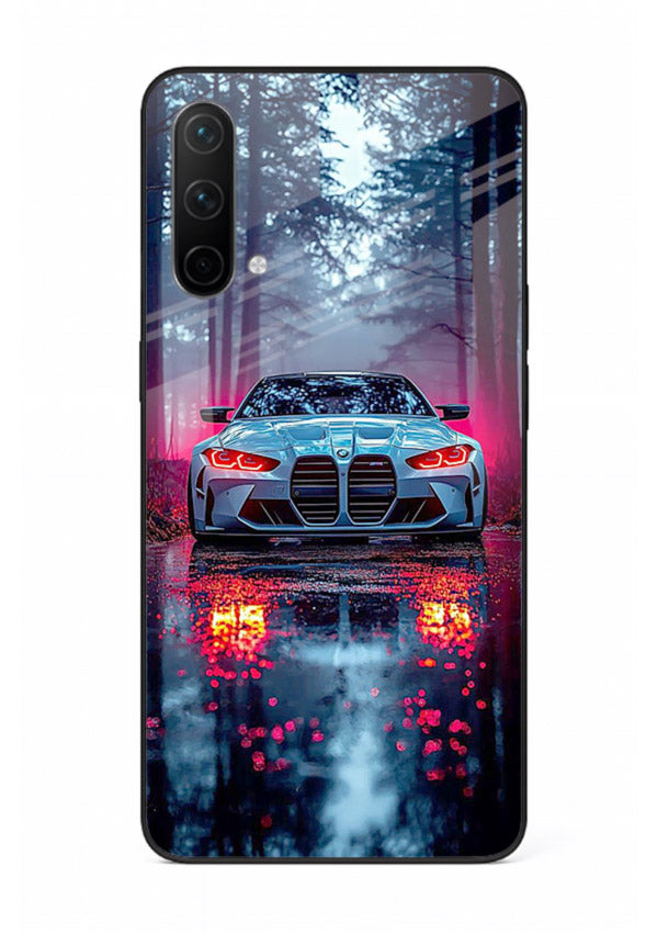 Racing drift car design on premium tempered glass OnePlus Nord CE 5G back cover