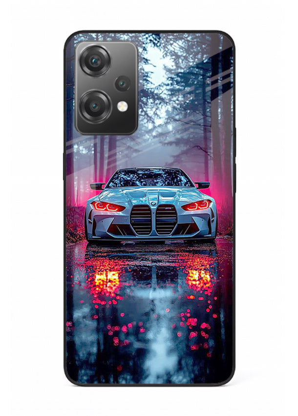 Racing drift car design on premium tempered glass OnePlus Nord CE2 Lite 5G back cover