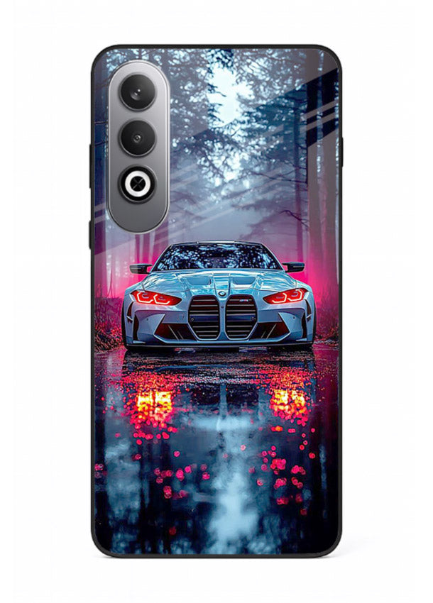 Racing drift car design on premium tempered glass OnePlus Nord CE4 back cover