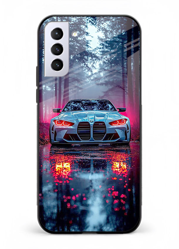 Racing drift car design on premium tempered glass Samsung S22 Plus back cover