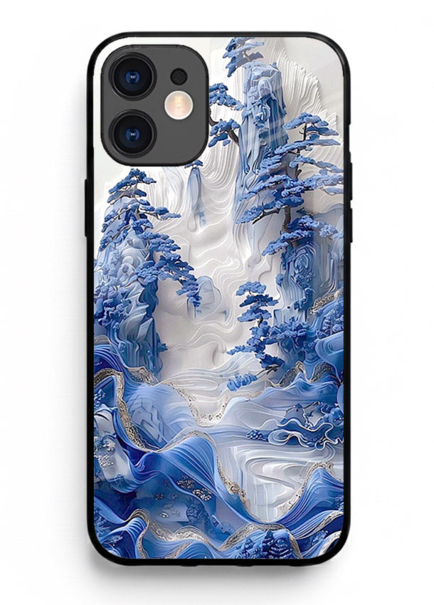 Icy Glacier Falls frozen glacier artwork iphone 12 glass back cover