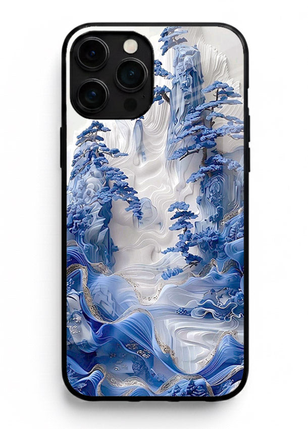 Icy Glacier Falls frozen glacier artwork iphone 15 pro max glass back cover