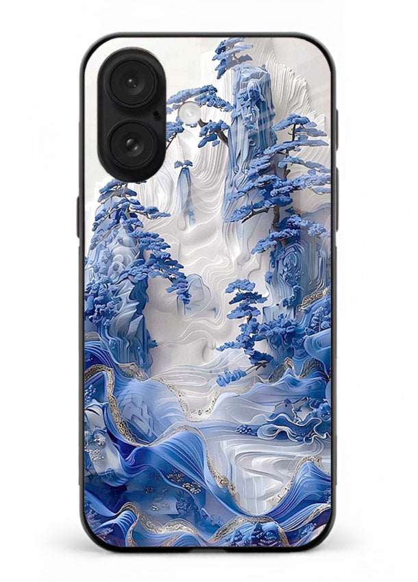 Icy Glacier Falls frozen glacier artwork iphone 17 glass back cover