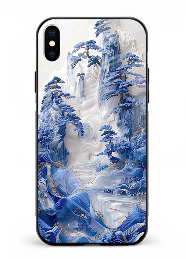 Icy Glacier Falls frozen glacier artwork iphone xs max glass back cover