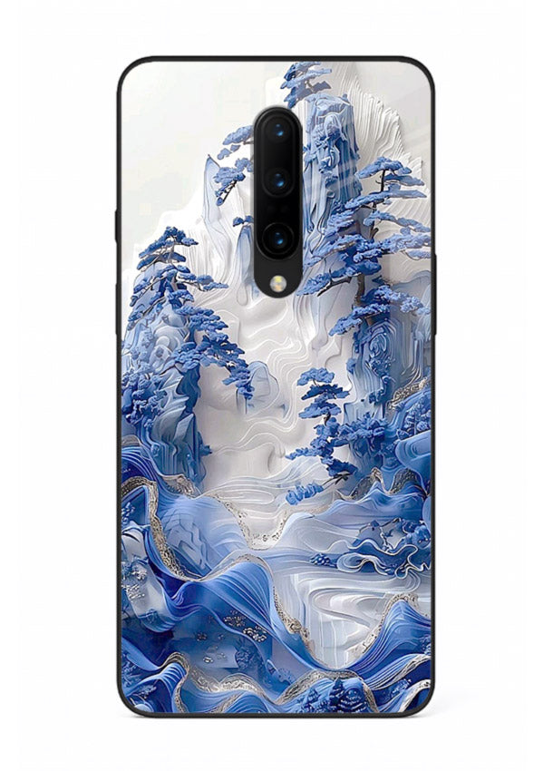 Icy Glacier Falls frozen glacier artwork OnePlus 8 glass back cover
