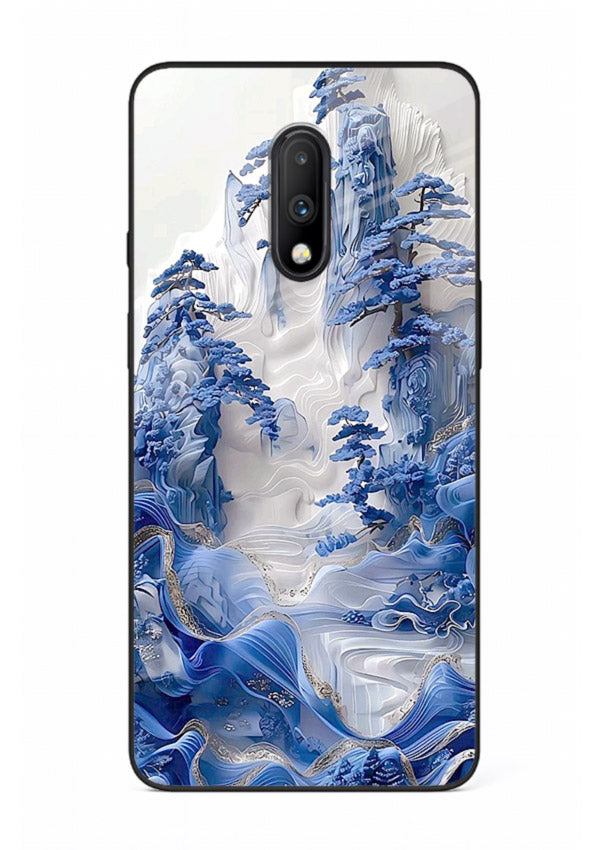 Icy Glacier Falls frozen glacier artwork OnePlus 7 glass back cover