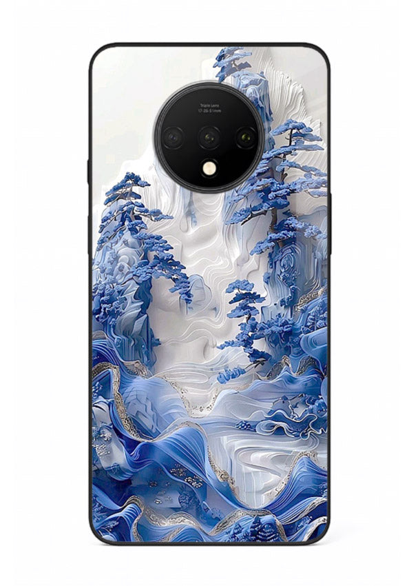 Icy Glacier Falls frozen glacier artwork OnePlus 7T glass back cover