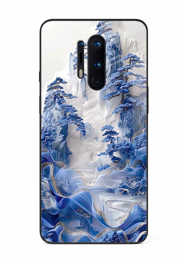 Icy Glacier Falls frozen glacier artwork OnePlus 8 Pro glass back cover