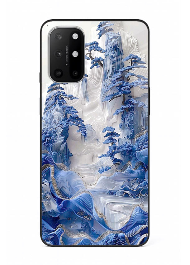 Icy Glacier Falls frozen glacier artwork OnePlus 8T glass back cover