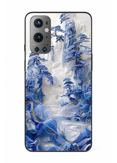 Icy Glacier Falls frozen glacier artwork OnePlus 9 glass back cover