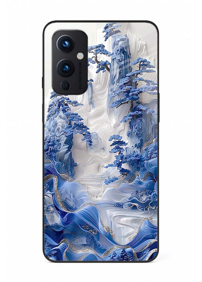 Icy Glacier Falls frozen glacier artwork OnePlus 9 Pro glass back cover