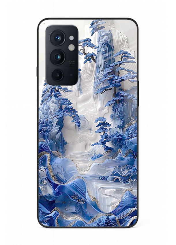 Icy Glacier Falls frozen glacier artwork OnePlus 9RT glass back cover