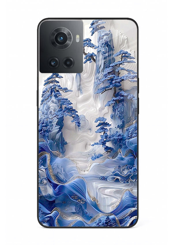 Icy Glacier Falls frozen glacier artwork OnePlus 10R glass back cover