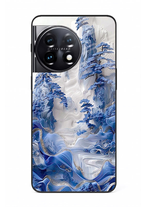Icy Glacier Falls frozen glacier artwork OnePlus 11R glass back cover