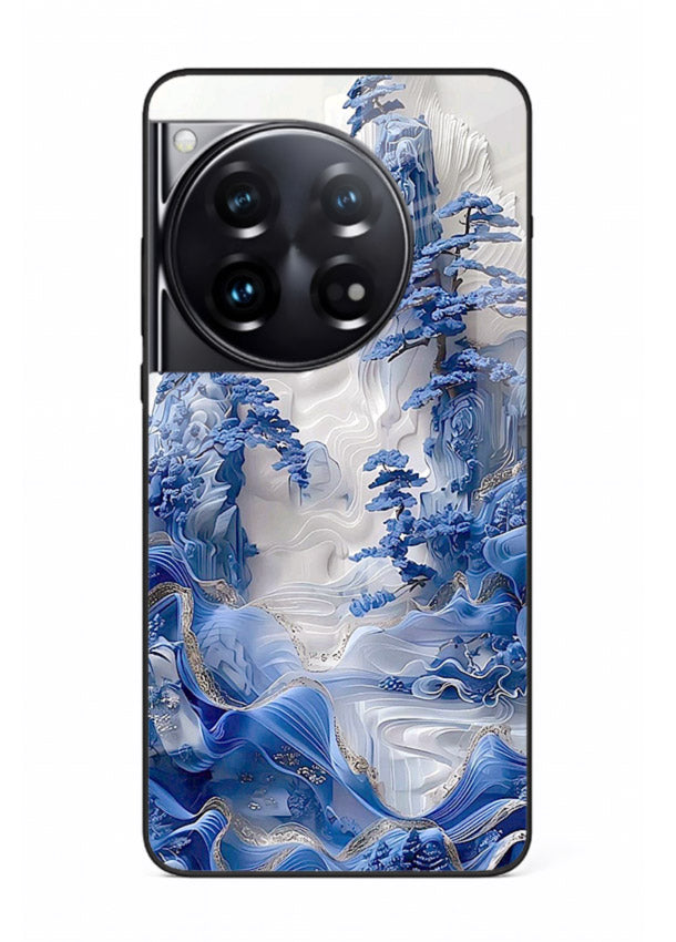 Icy Glacier Falls frozen glacier artwork OnePlus 12 glass back cover