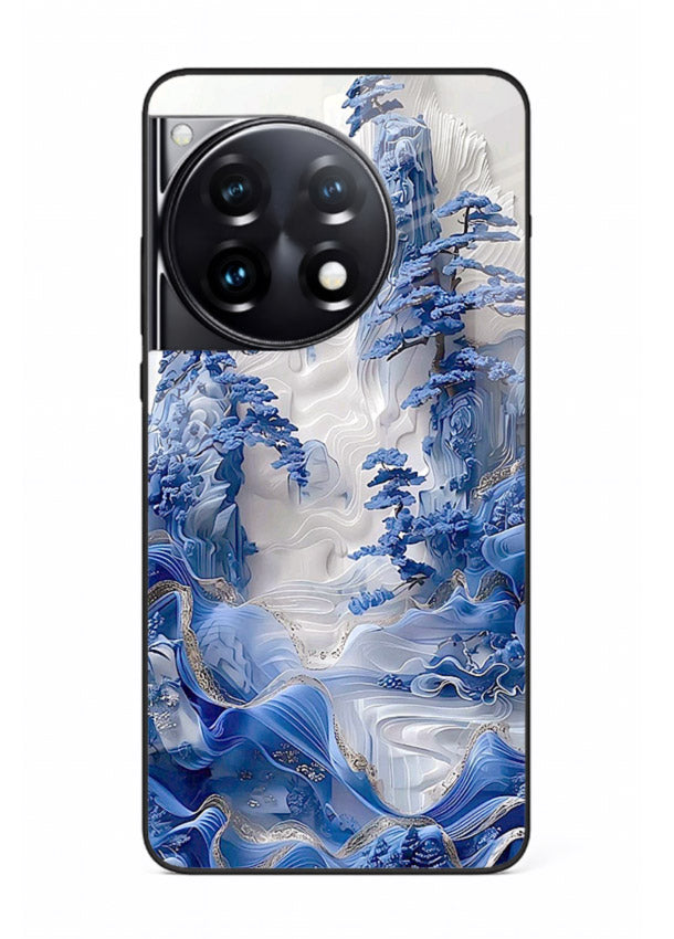 Icy Glacier Falls frozen glacier artwork OnePlus 12R glass back cover