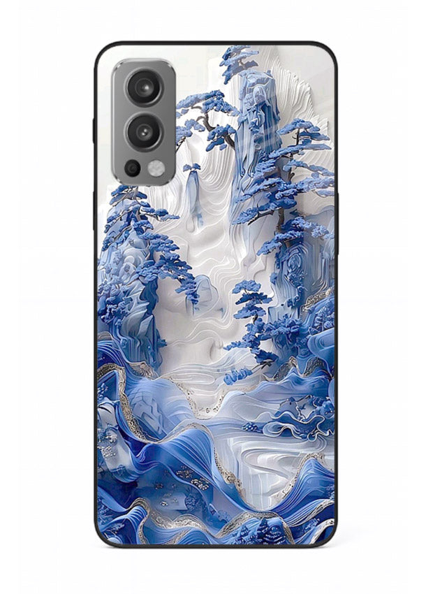 Icy Glacier Falls frozen glacier artwork OnePlus Nord 2 glass back cover