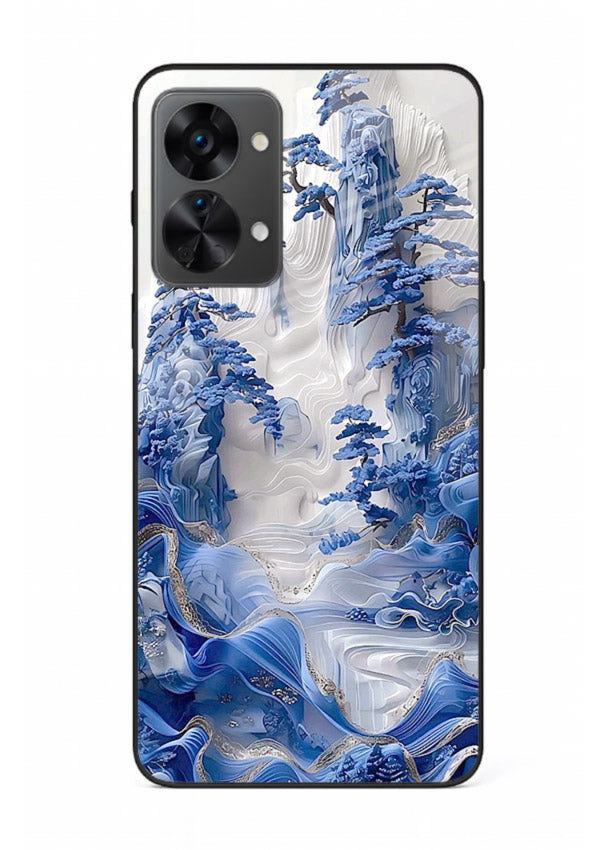 Icy Glacier Falls frozen glacier artwork OnePlus Nord 2T glass back cover